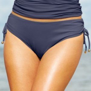 𝅺anne Cole Women's Alex Solid Side Tie Adjustable Bikini Swim Bottom, Nav…